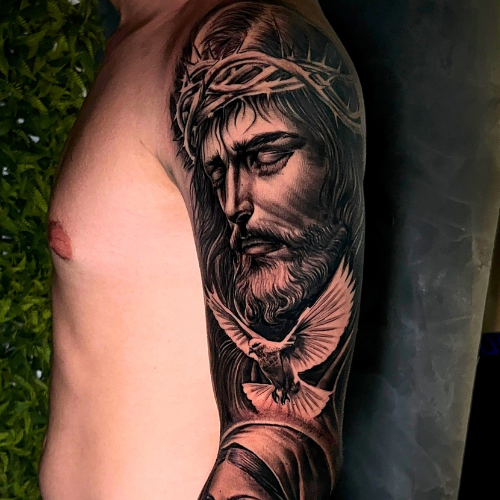 jesus no braço